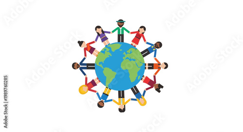 Diverse People Holding Globe Together.