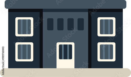 Stylized prison building offering security and detention services