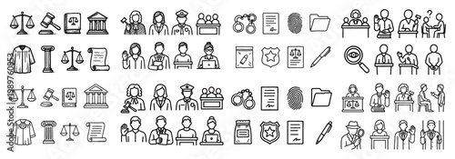 Legal and justice icons collection