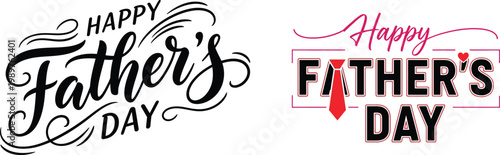 Festive father's day typography calligraphic and bold lettering designs