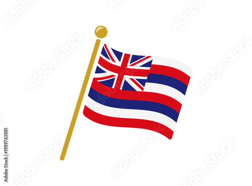 ハワイ州旗フラットデザインアイコン