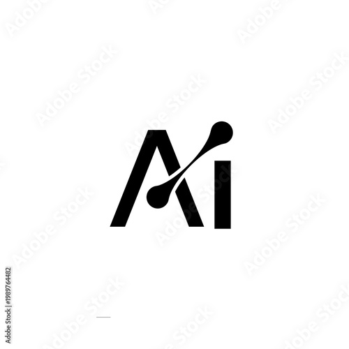 AI Technology Logo – Modern Artificial Intelligence Lettermark with Connection Nodes