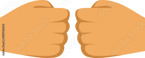 Two opposing closed fists symbolizing conflict, competition, and confrontation