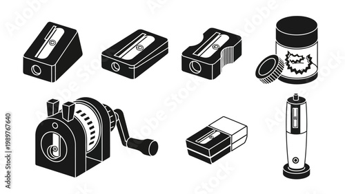 Collection of Pencil Sharpeners: Manual, Electric, and Vintage Styles