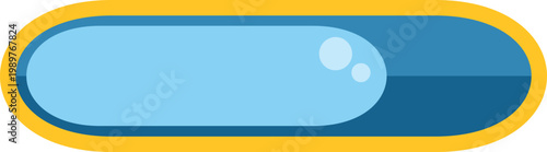 Blue status bar indicating progress, level, or capacity with a yellow frame