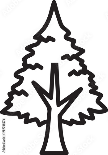 Black outlined icon of tree