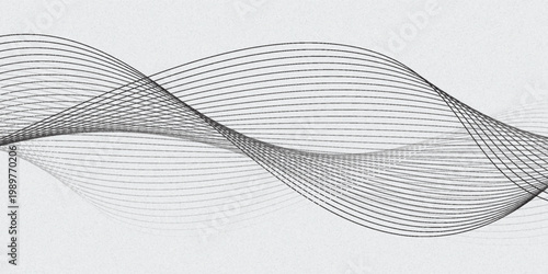 Abstract vector modern background with grey wavy lines and particles. EPS10