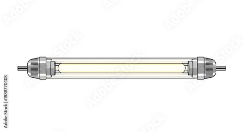 High efficiency UV germicidal lamp or industrial ultraviolet light tube used for air and surface disinfection or sanitization.