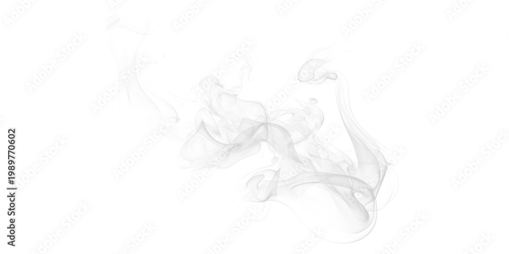 Obraz premium Ethereal white smoke wisps swirling gracefully against a dark black background creating mystical abstract vapor textures
