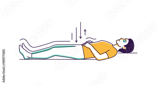 A minimalist vector illustration of a woman lying down in a relaxed pose