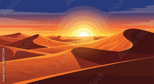 Pixel Art Desert Sunset: Golden Dunes and Vibrant Sky
