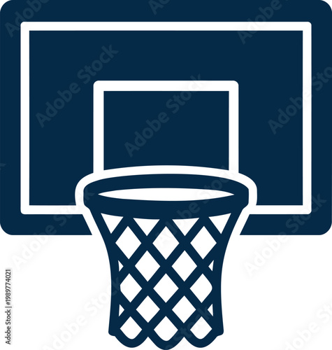 Basketball hoop icon, simple style a vector illustration of a basketball backboard and net, perfect for sports design, apps, and web graphics