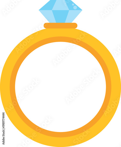 Gold ring with a brilliant cut diamond representing commitment and celebration