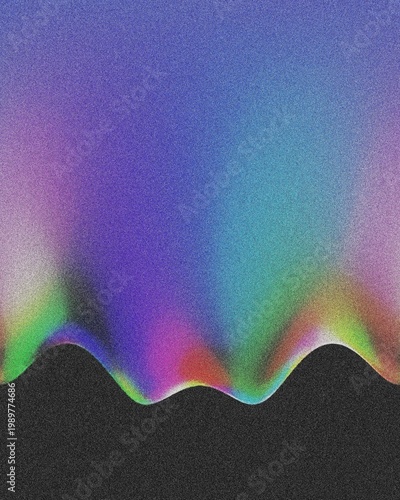 Abstract trendy colorful gradient noisy grain background texture