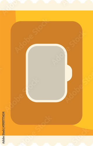 Yellow wet wipe package presenting a sealed individual cleaning product