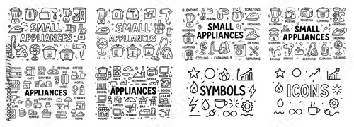 Small appliances and kitchen icons collection