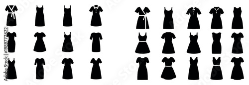 Fashion icons with dress blouse shirt minimal