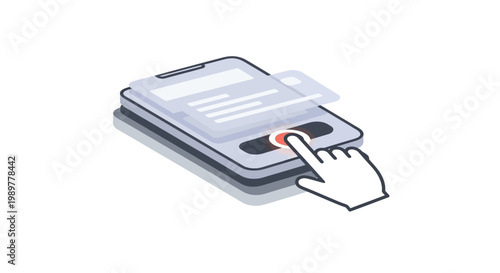 Hand Touching Smartphone Screen Interface.