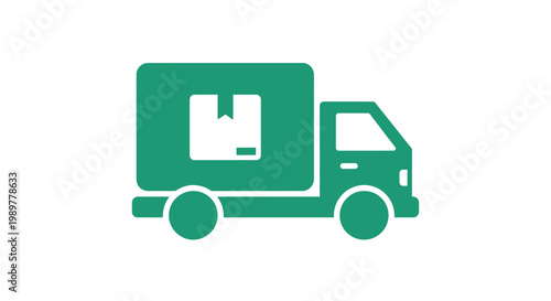 Green Delivery Truck Side View.