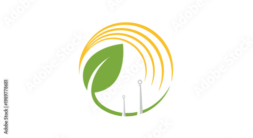 Green leaf eco symbol logo.