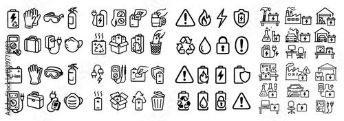 Energy and safety icons collection