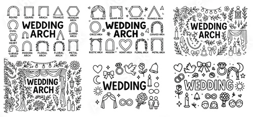 Elegant wedding arch designs and symbols collection