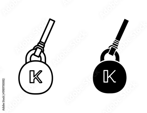 Minimalist zipper puller vector icons, black and white garment slider symbols, industrial clothing fastener hardware set for fashion design