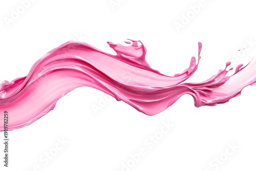 Light pink paint stroke isolated on a white background 
