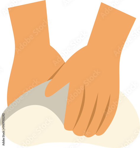 Close up of hands kneading dough symbolizing homemade baking and kitchen preparation