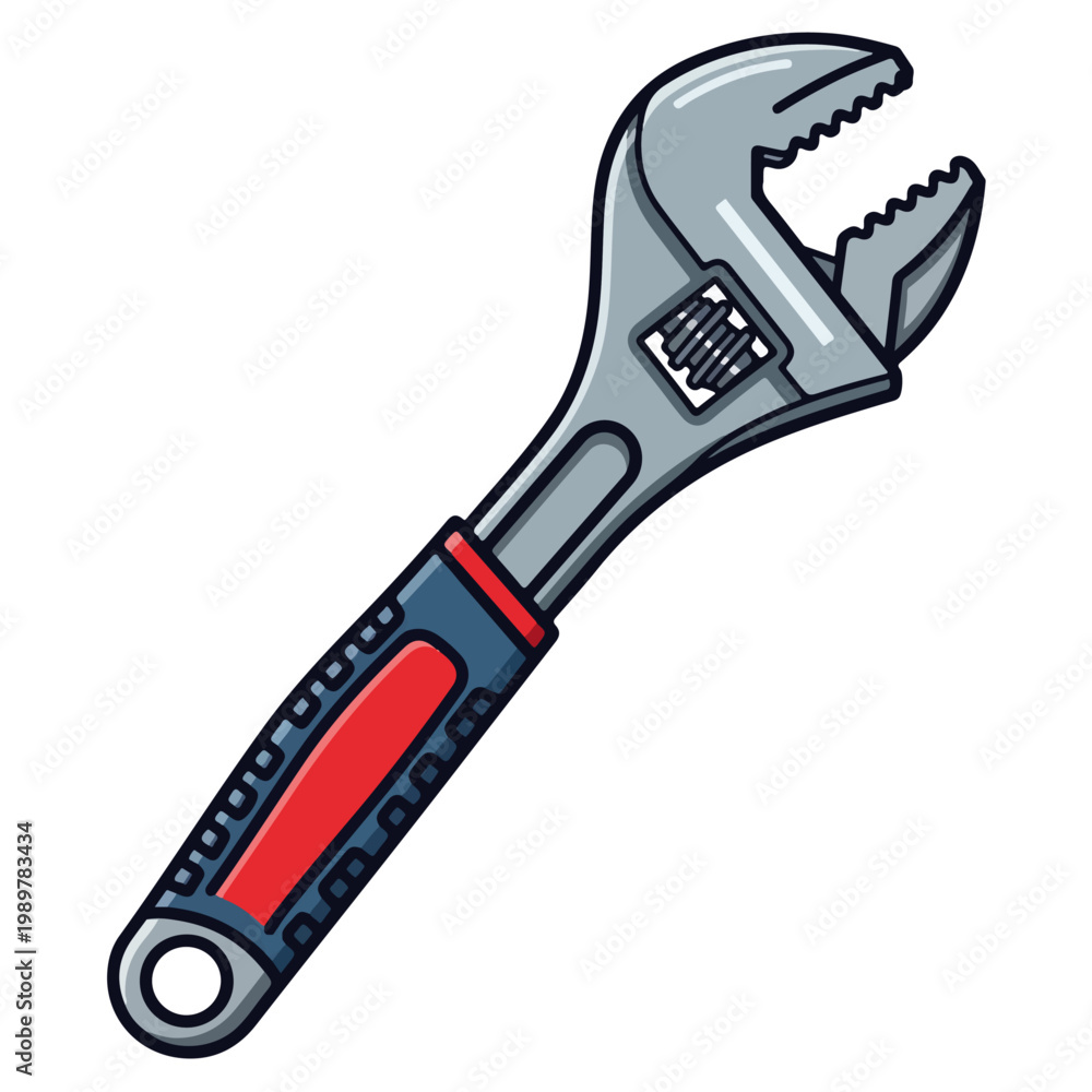 Obraz premium adjustable wrench cartoon vector illustration design