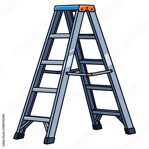 a-frame step ladder flat vector illustration design template