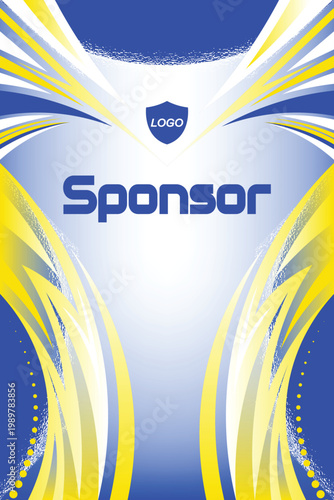 Professional Football Jersey Template Blue Yellow Sports Shirt Design,
Abstract Esports Jersey Design Blue White Yellow Uniform Template,
Premium Racing Jersey Sublimation T Shirt Design Vector.