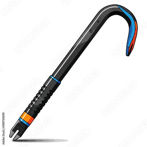 crowbar pry bar flat cartoon vector graphic design