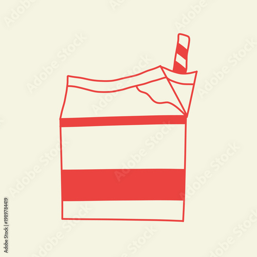 hand drawn milk card box doodle illustration