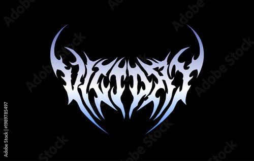 Victory typography vector in a striking and stiff touch dark metal style lettering. for t-shirt print apparel, sticker, poster, logo and mor