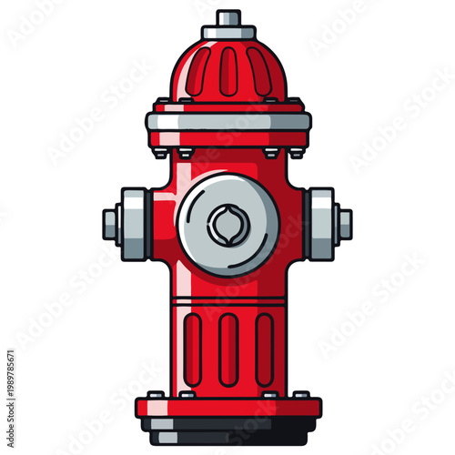 red fire hydrant cartoon flat vector illustration