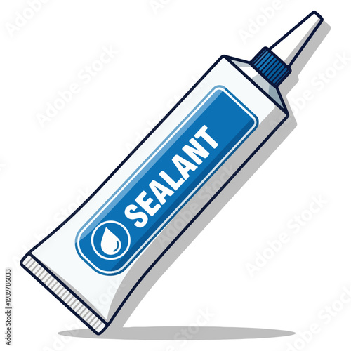 sealant tube flat cartoon vector illustration template