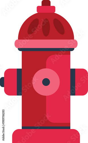 Colorful vector illustration of a red fire hydrant symbolizing safety and emergency response