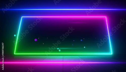 Neon Gradient Frame Representing Futuristic Technology Digital Art and Lifestyle Photography