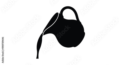 Black pitcher pouring a striking graphic representation silhouette