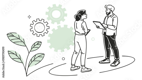 Business Team Daily Standup Meeting – Scrum Agile Collaboration Workplace Vector Illustration