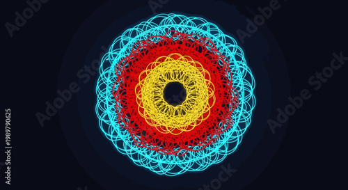vibrant circular mandala design with intricate patterns