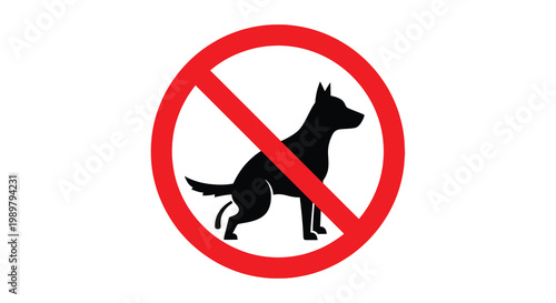 No dogs allowed a red prohibition sign with a dog silhouette
