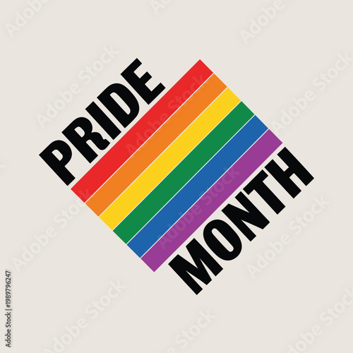Pride month colorful stripes graphic design, vector illustration