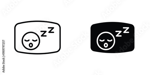 Sleeping icon in doodles flat and line stroke pack