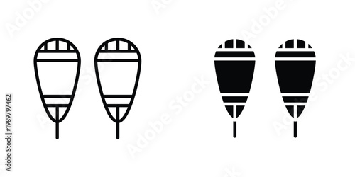 Snowshoes icon in doodles flat and line stroke pack