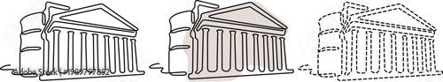 Evolution of classical architectural styles in ancient greek temples Vector