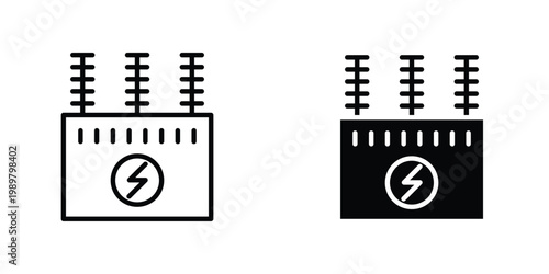 Transformer icon in doodles flat and line stroke pack