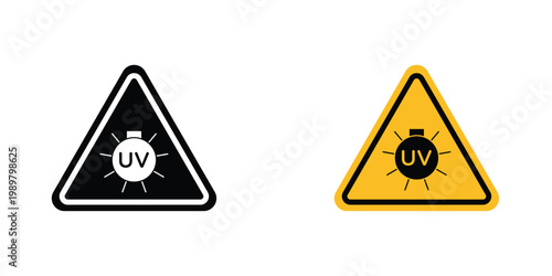 UV light do not look sign in doodles flat and line stroke pack