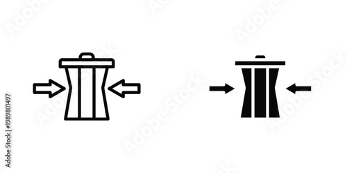 Waste reduction icon in doodles flat and line stroke pack